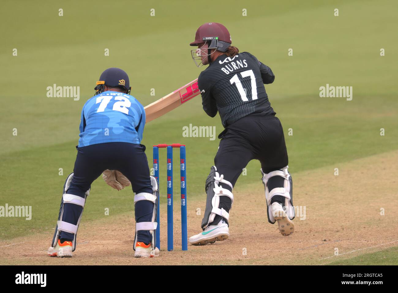 Londra, Regno Unito. 11 agosto 2023. Surrey's Rory Burns in battuta mentre Surrey affronta Kent nella Metro Bank One-Day Cup al Kia Oval. Credito: David Rowe/Alamy Live News Foto Stock