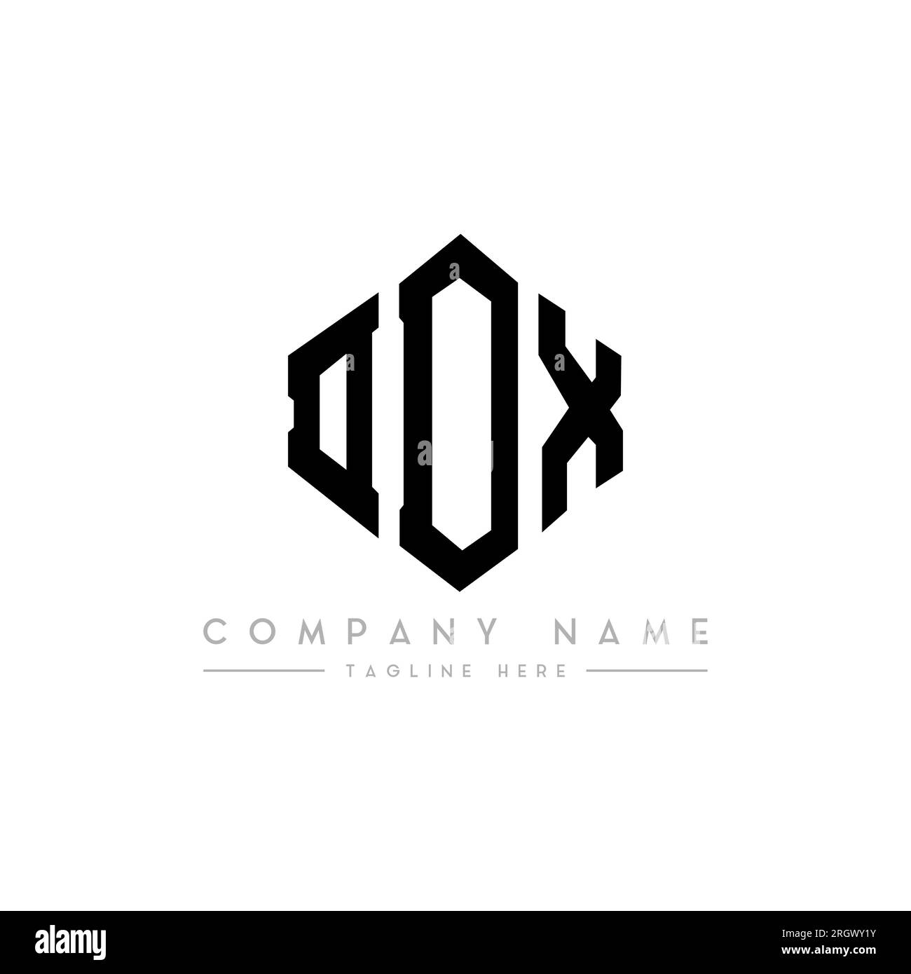 Logo DDX Letter con forma poligonale. Design del logo a forma di cubo e poligono DDX. Modello con logo vettoriale esagonale DDX in bianco e nero. Monogr. DDX Illustrazione Vettoriale