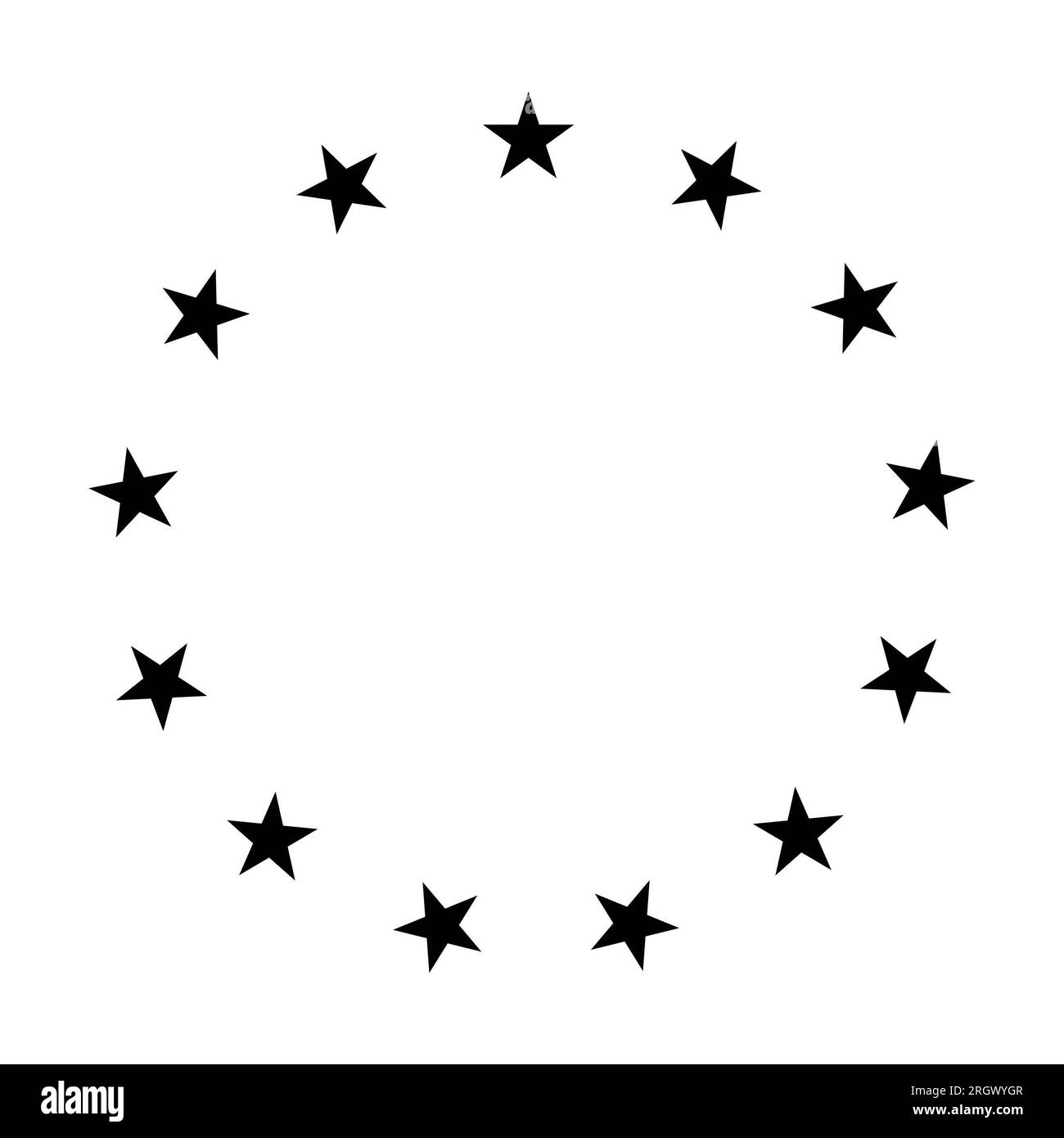 13 stelle delle colonie americane nel 1776 su sfondo bianco. Illustrazione isolata. Foto Stock