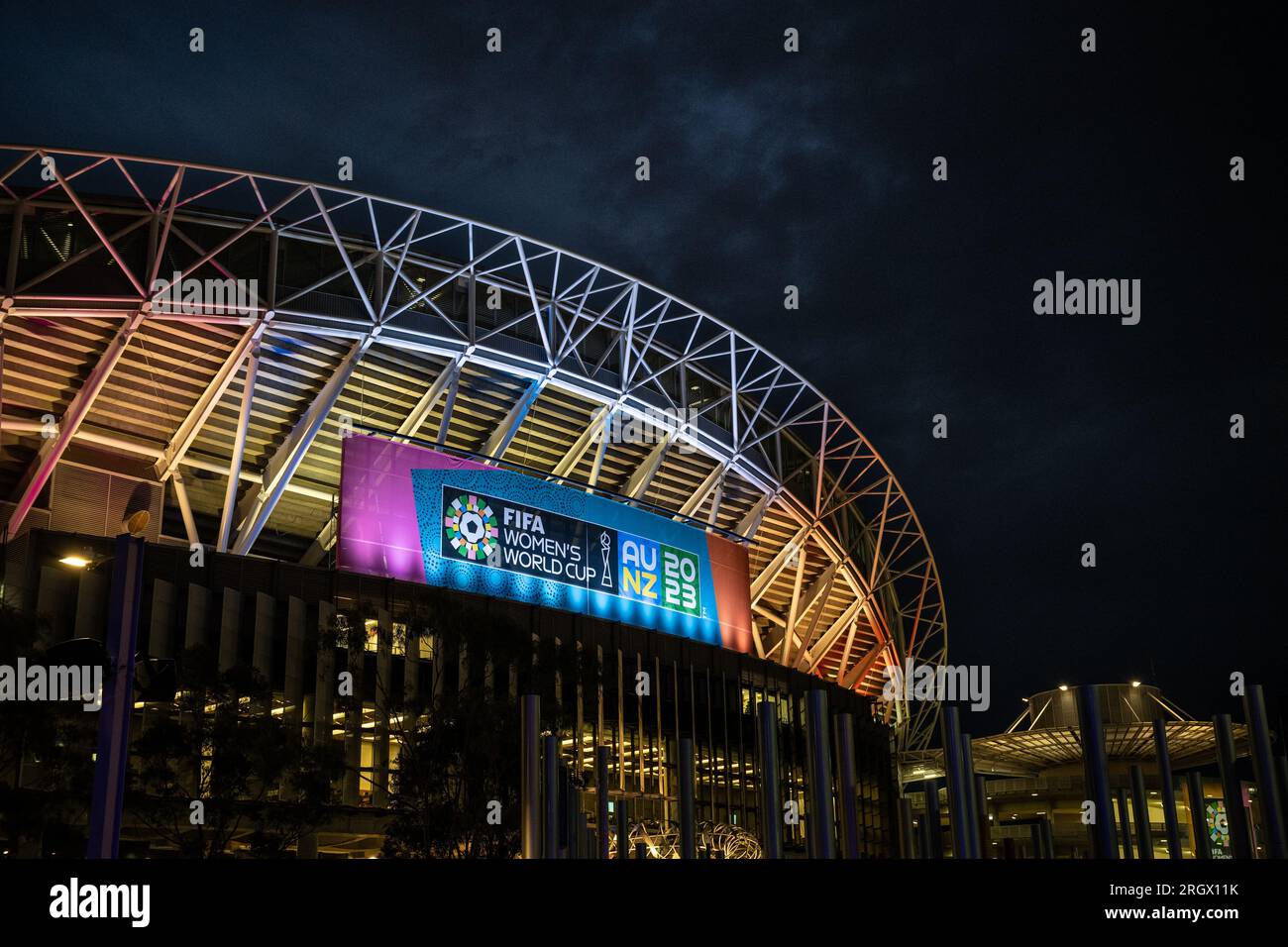 Sydney, Australia. 12 agosto 2023. SYDNEY, AUSTRALIA 12 AGOSTO 2023.FIFA Womens Football World Cup 2023 Match 60, quarto di finale Inghilterra vs Columbia allo Stadio Australia, Homebush, Sydney. Vista generale dello stadio Australia. Lo stadio sarà la sede della finale della Coppa del mondo femminile. Crediti: Jayne Russell/Alamy Live News Foto Stock