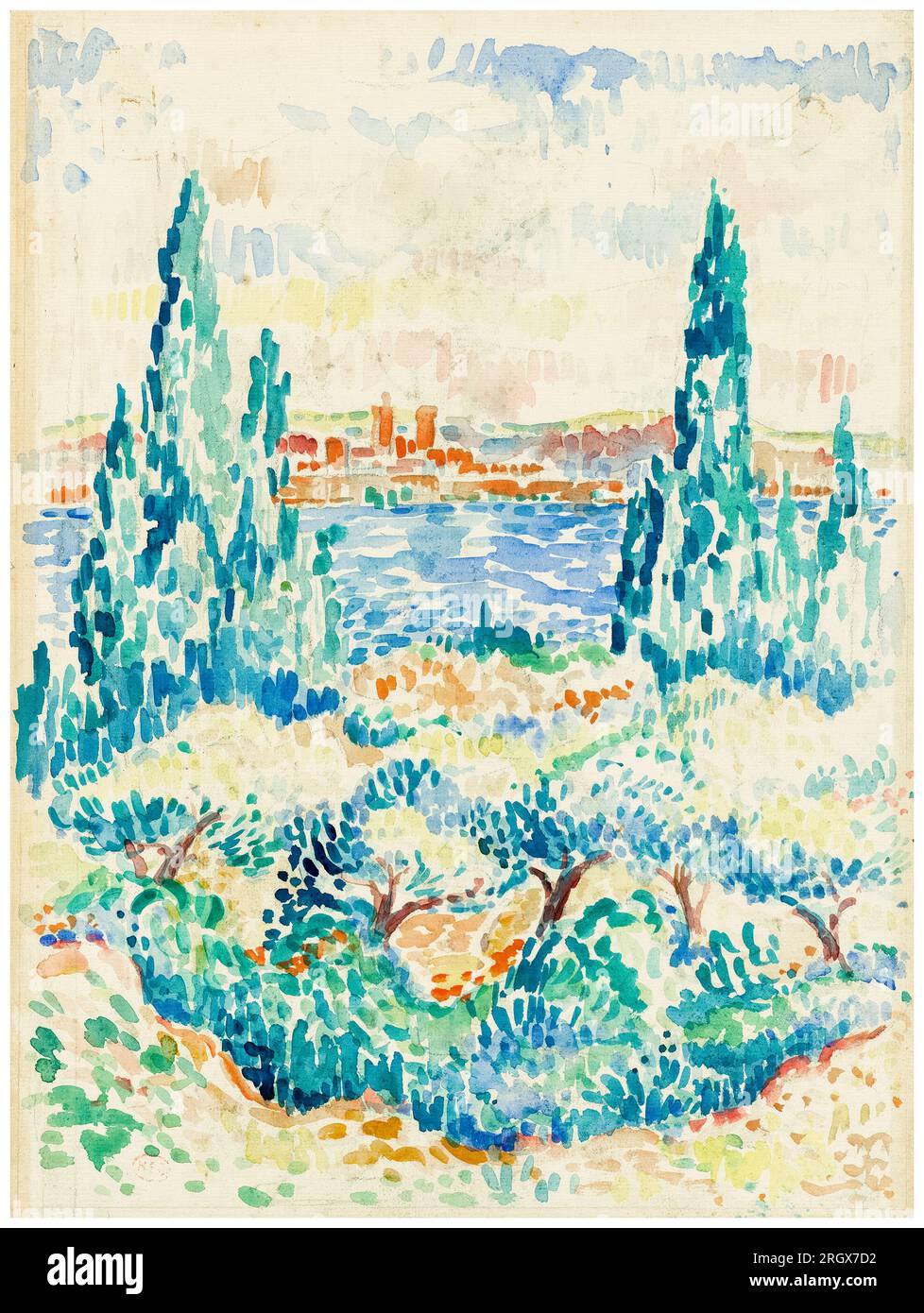 Antibes, quadro paesaggistico di Henri Edmond Cross, 1907 Foto Stock