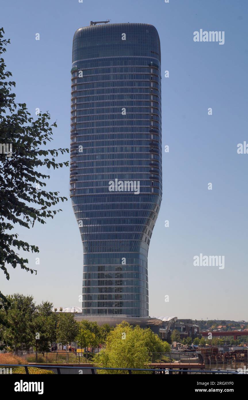 Grattacielo Belgrado Tower come parte del progetto Belgrade Waterfront Foto Stock