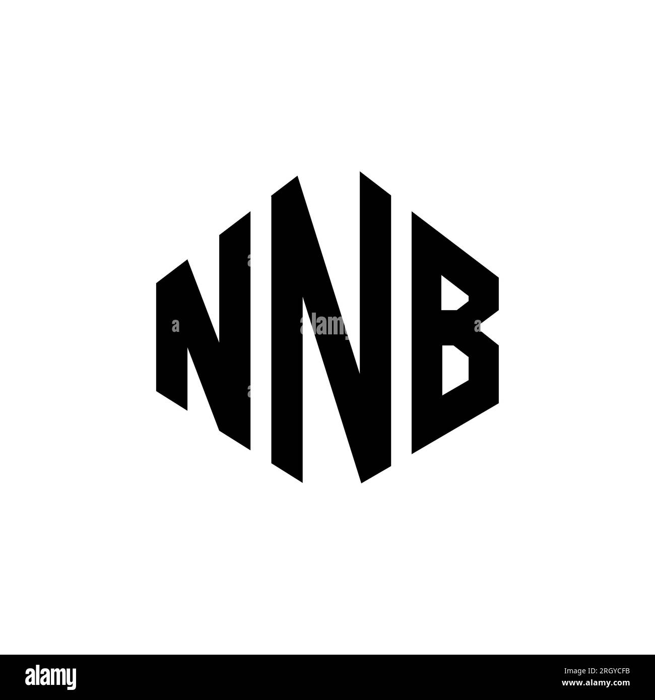 Logo NNB Letter con forma poligonale. Design con logo a forma di cubo e poligono NNB. Modello con logo vettoriale esagonale NNB in bianco e nero. NNB monogr Illustrazione Vettoriale