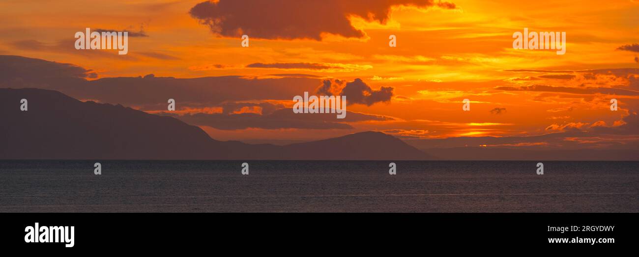 Magic Sunset sull'Isola di Arran, Scozia Foto Stock