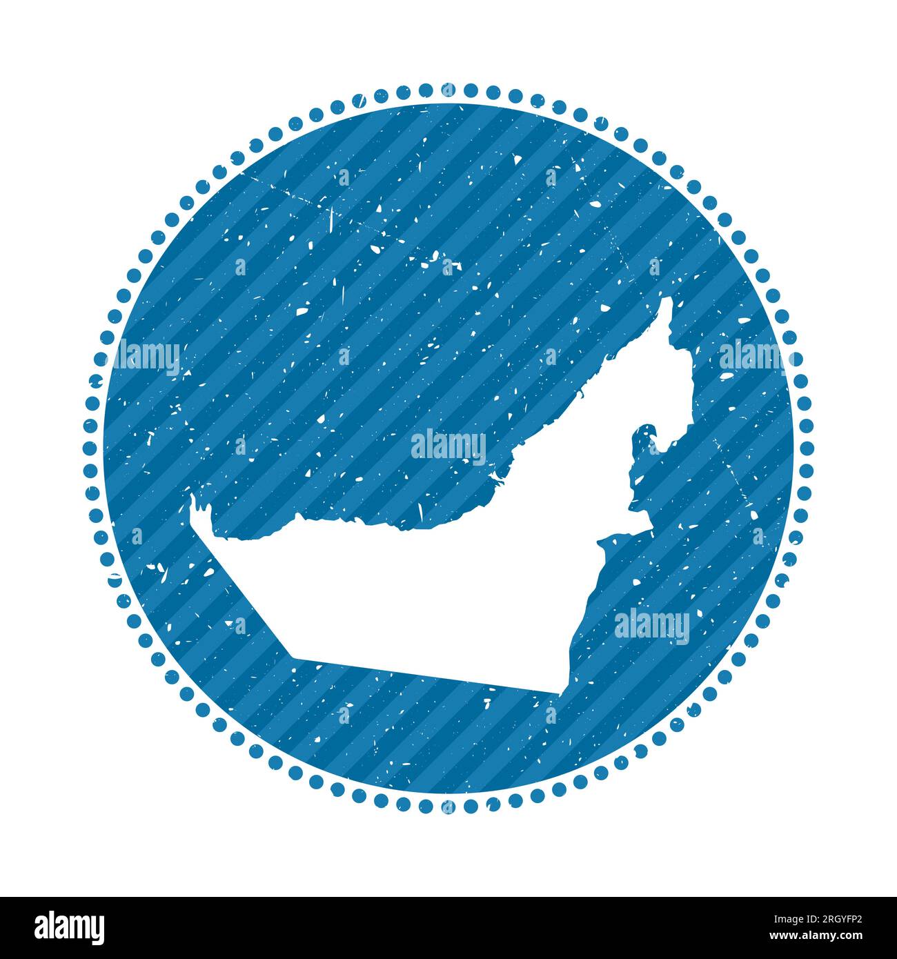 Adesivo da viaggio retrò a righe degli Emirati Arabi Uniti. Badge con mappa del paese, illustrazione vettoriale. Illustrazione Vettoriale
