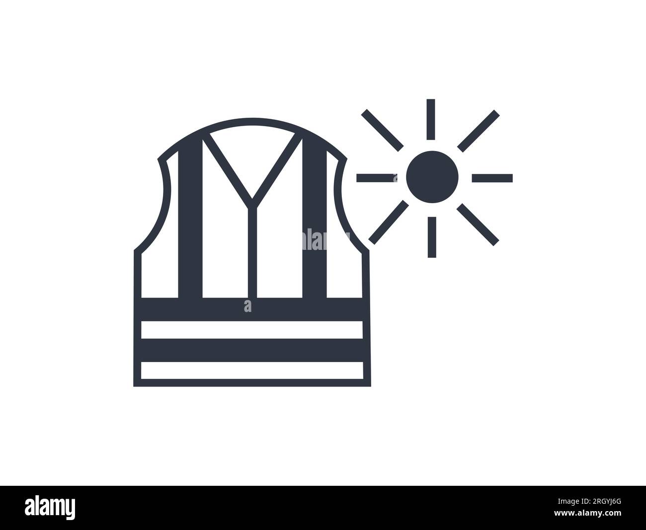 Simbolo degli indumenti protettivi in condizioni di luce diurna Illustrazione Vettoriale