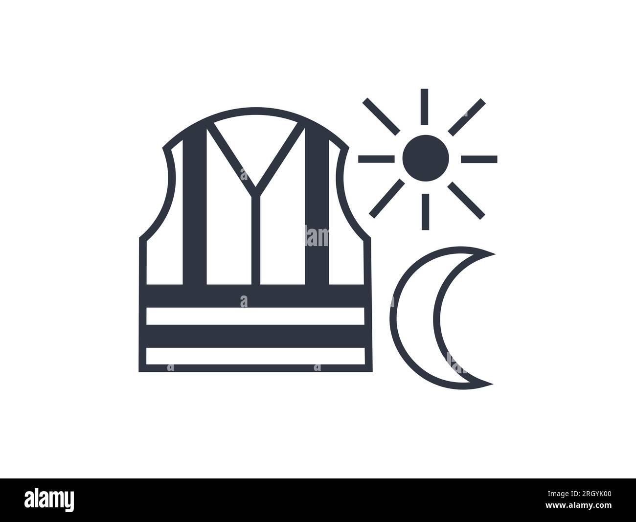 Simbolo indumenti protettivi per condizioni di buio. Illustrazione vettoriale Illustrazione Vettoriale