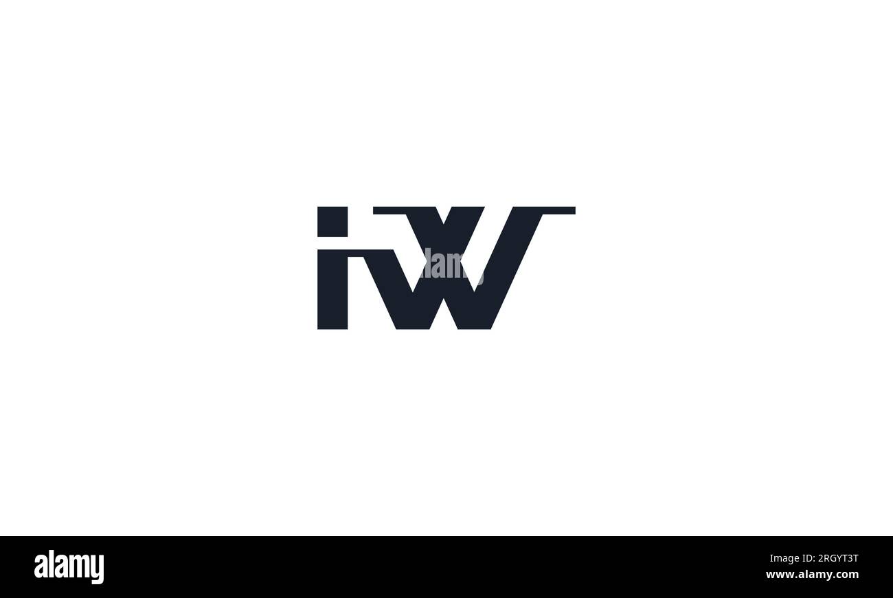 design audace con logo iw. design del logo iw o wi con lettera creativa. illustrazione vettoriale Illustrazione Vettoriale