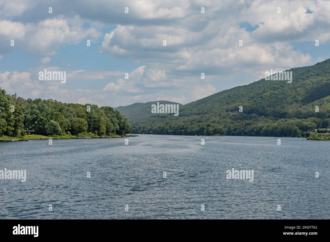 Il bellissimo fiume Susquehanna in un giorno d'estate, Williamsport, Pennsylvania USA Foto Stock