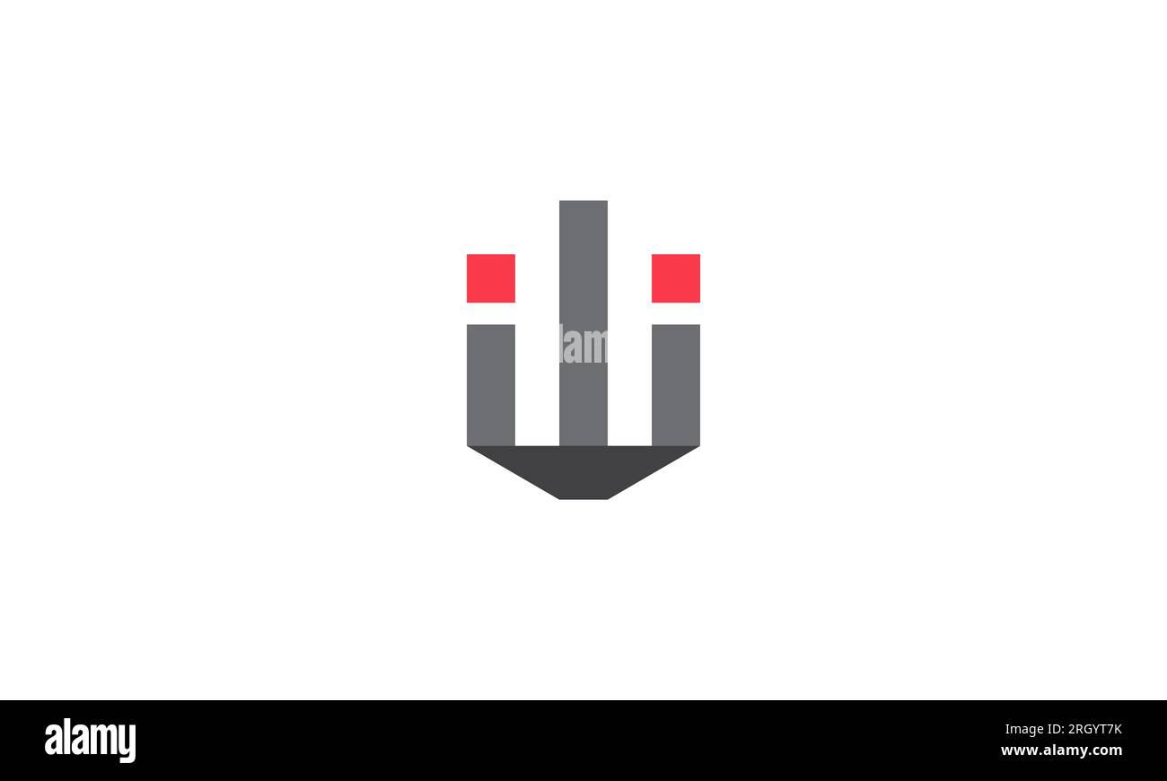Design con logo Letter IW o WI in stile moderno Illustrazione Vettoriale