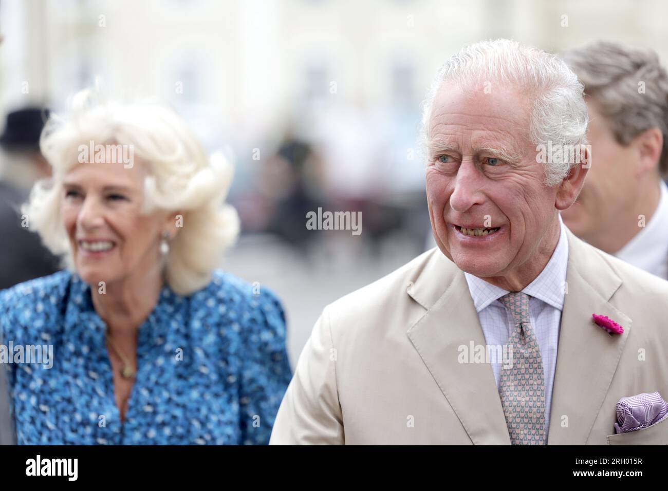 Foto del fascicolo datata 27/06/23 di re Carlo III e della regina Camilla. Il re ha scritto una lettera al presidente degli Stati Uniti Joe Biden dicendo che lui e la regina erano "assolutamente inorriditi" nel sentire parlare degli incendi "catastrofici" nelle Hawaii. Data di emissione: Sabato 12 agosto 2023. Foto Stock