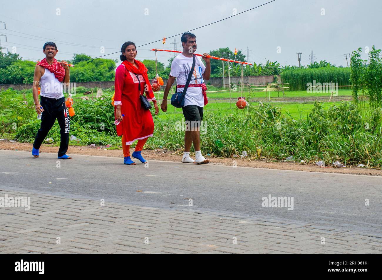Shiva devoto nel bengala occidentale rurale Foto Stock