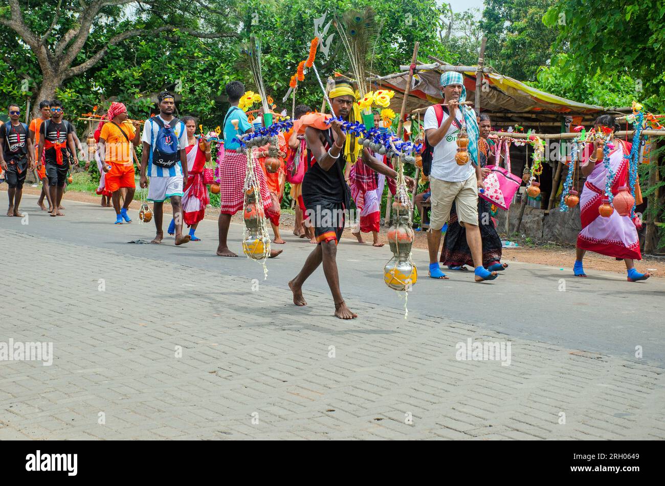 Shiva devoto nel bengala occidentale rurale Foto Stock