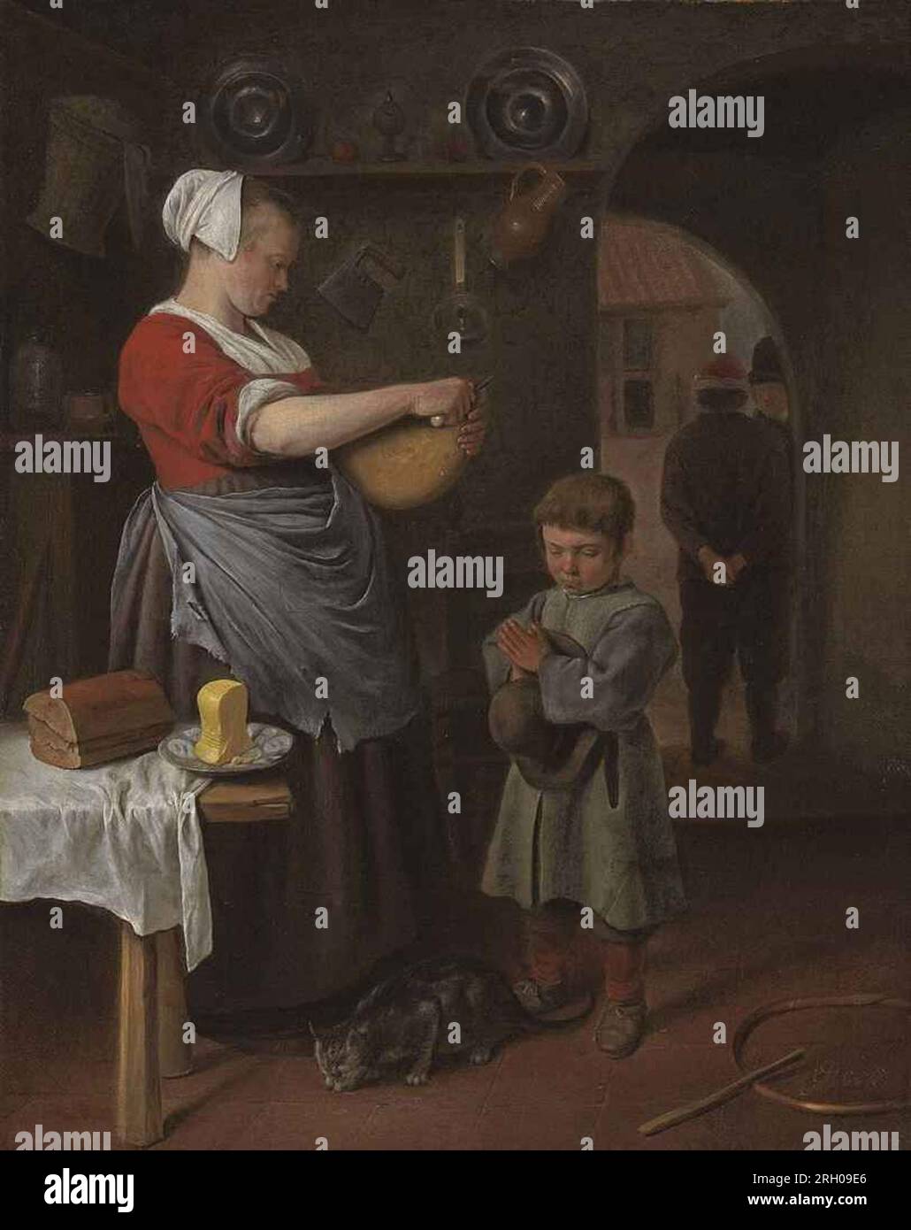 Una cucina interna intorno al 1659 di Jan Steen Foto Stock