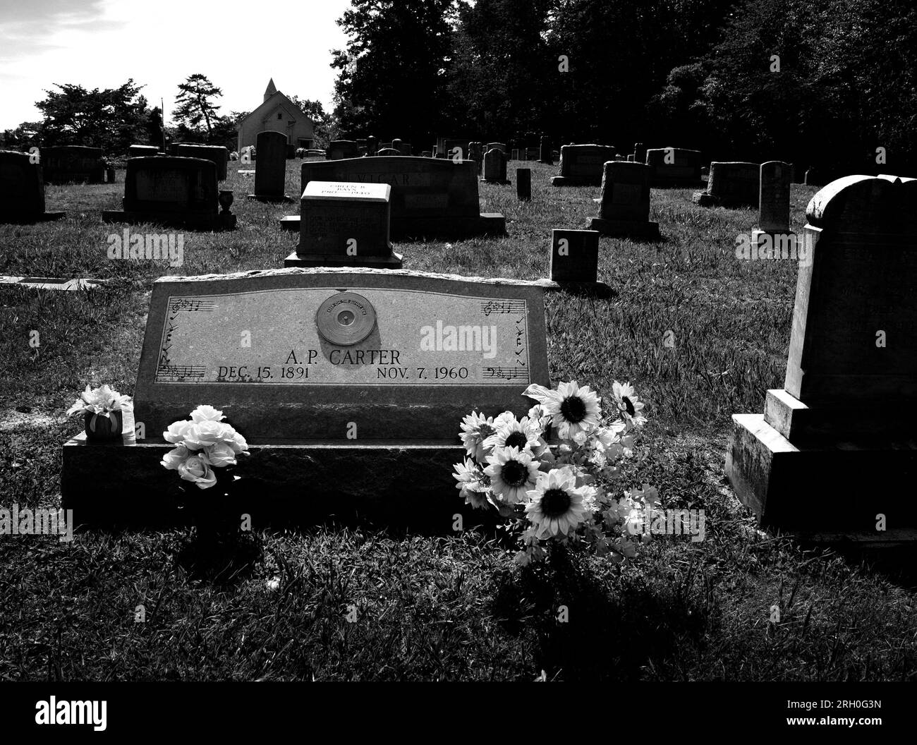 La tomba del pioniere della musica country e fondatore della storica famiglia Carter, a Maces Spring, nella zona rurale del sud-ovest della Virginia (vedi ulteriori informazioni). Foto Stock