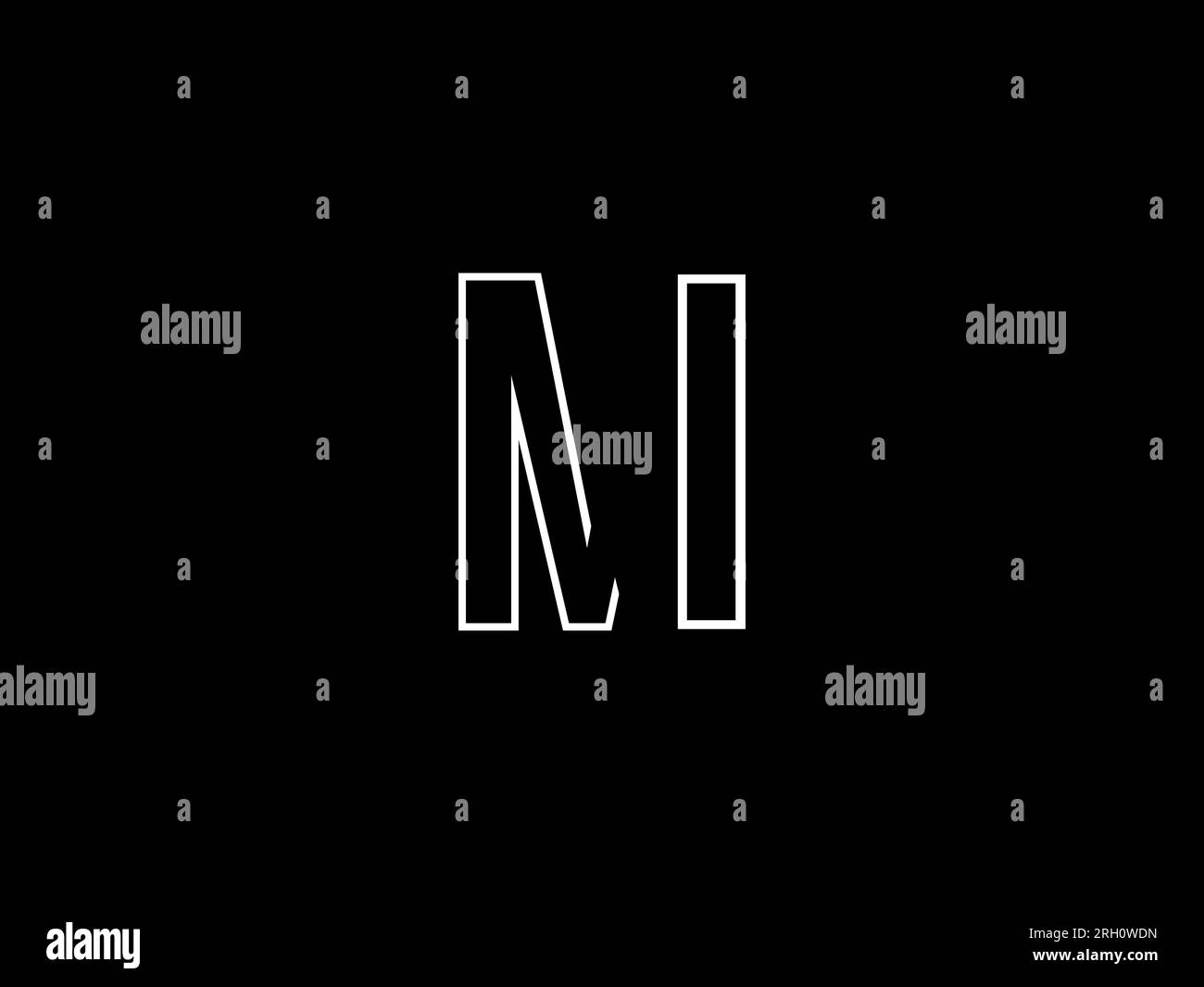 Modello vettore di progettazione con logo lettera mi iniziale. Design con logo mi monogramma o lettera Illustrazione Vettoriale