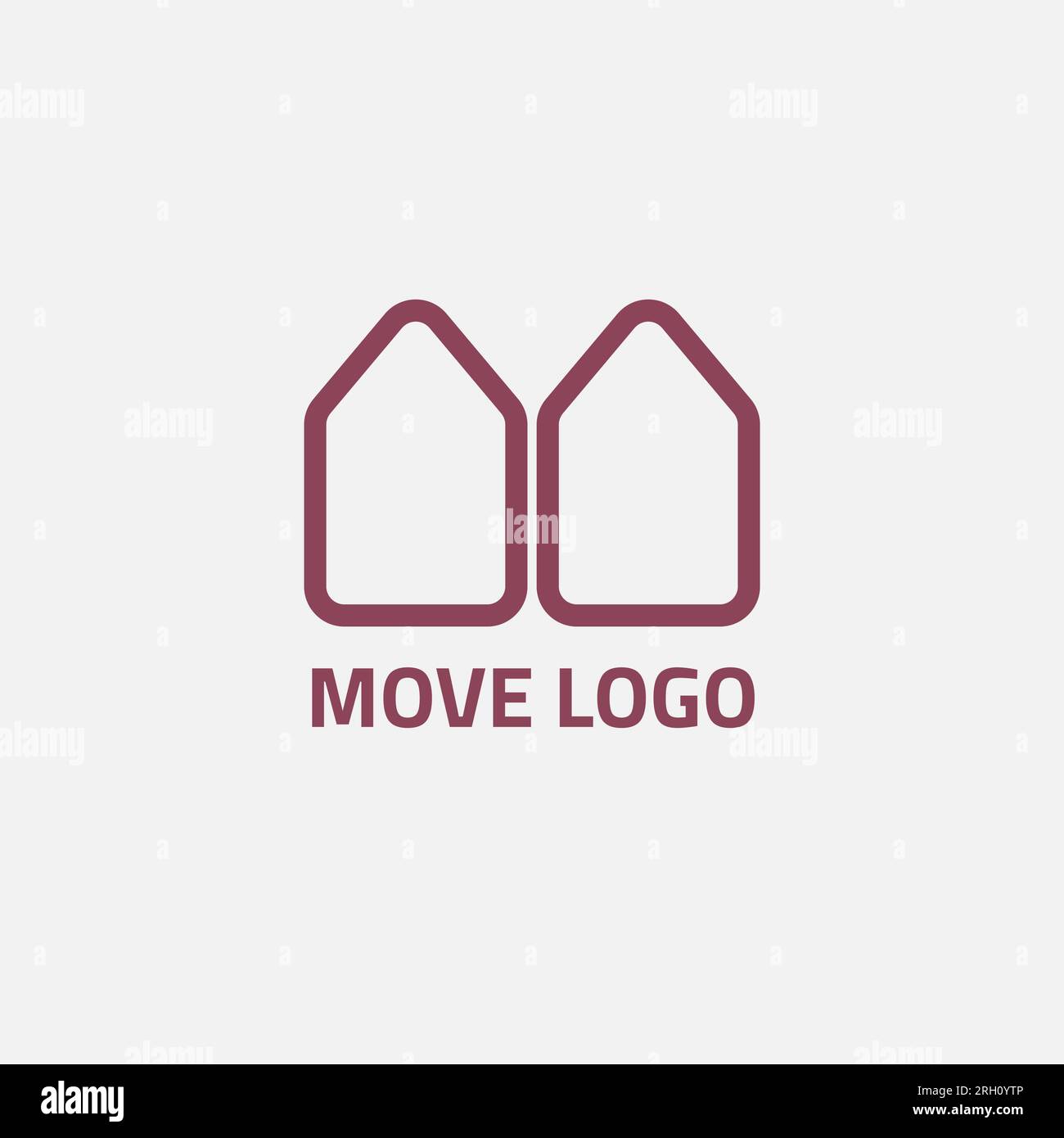Il logo di due pentagoni si allineò per formare un edificio e delle lettere. Illustrazione Vettoriale