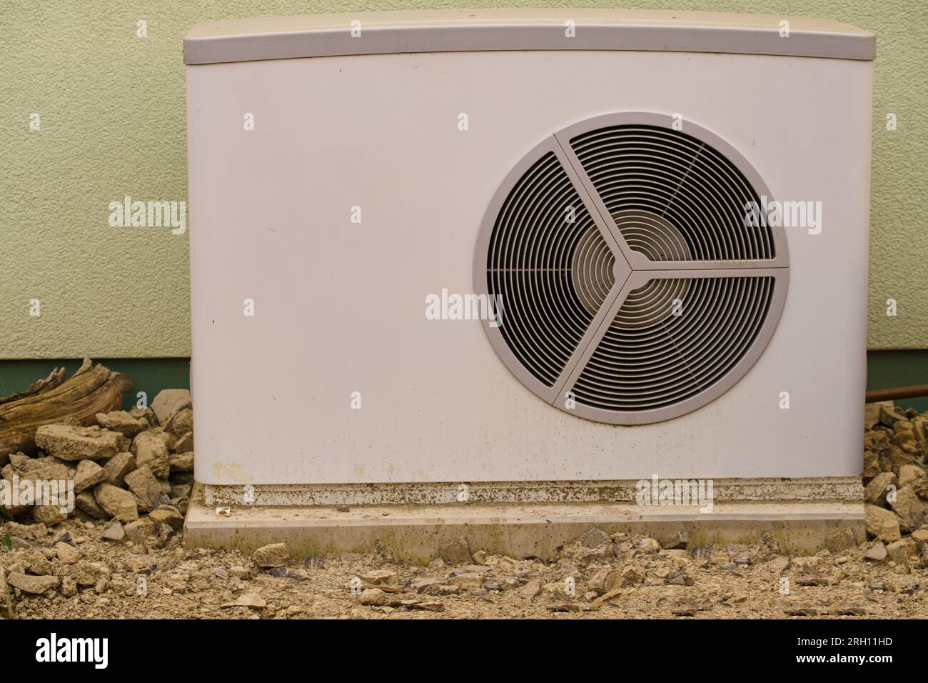 Wärmepumpe a Betrieb - Heizungssystem der Zukunft? Foto Stock