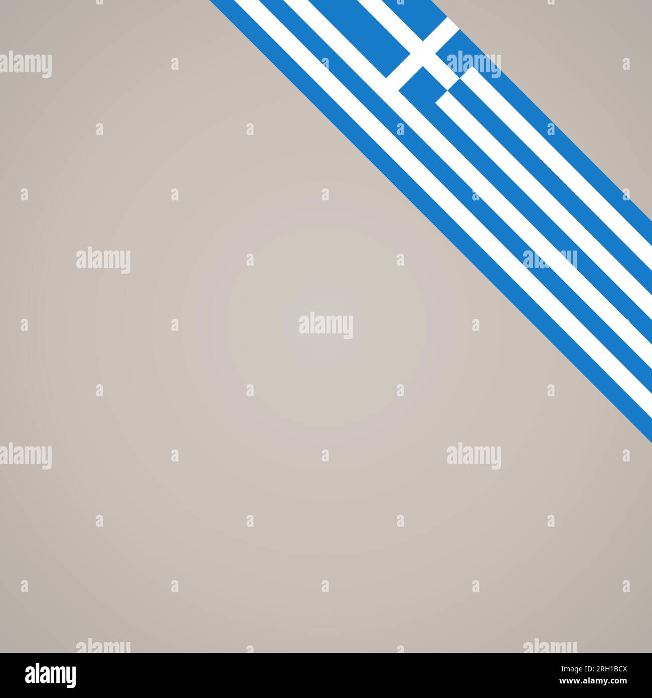 Bandiera a nastro inclinata della Grecia per un'area in alto a destra di una pagina. Illustrazione Vettoriale