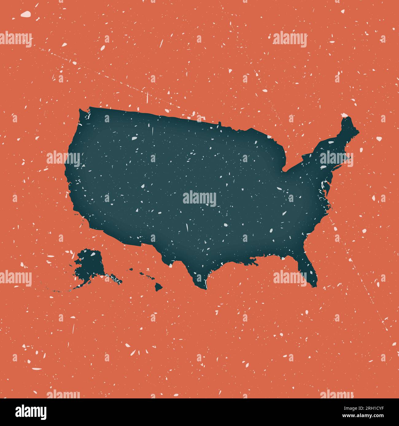 Mappa vintage degli Stati Uniti. Mappa grunge del paese con texture in difficoltà. Poster USA. Illustrazione vettoriale. Illustrazione Vettoriale