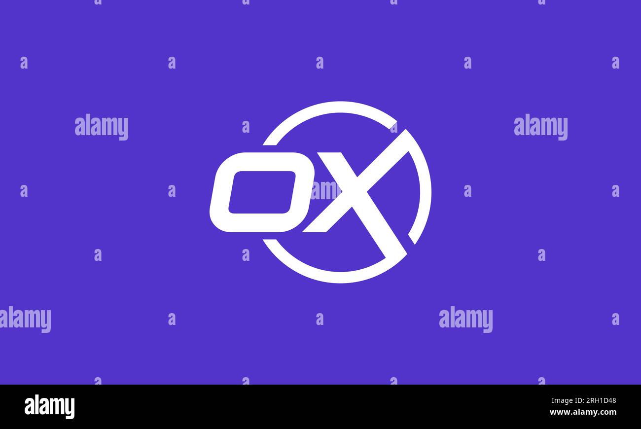 Design moderno con logo OX o XO. stile semplice e moderno. illustrazione vettoriale Illustrazione Vettoriale