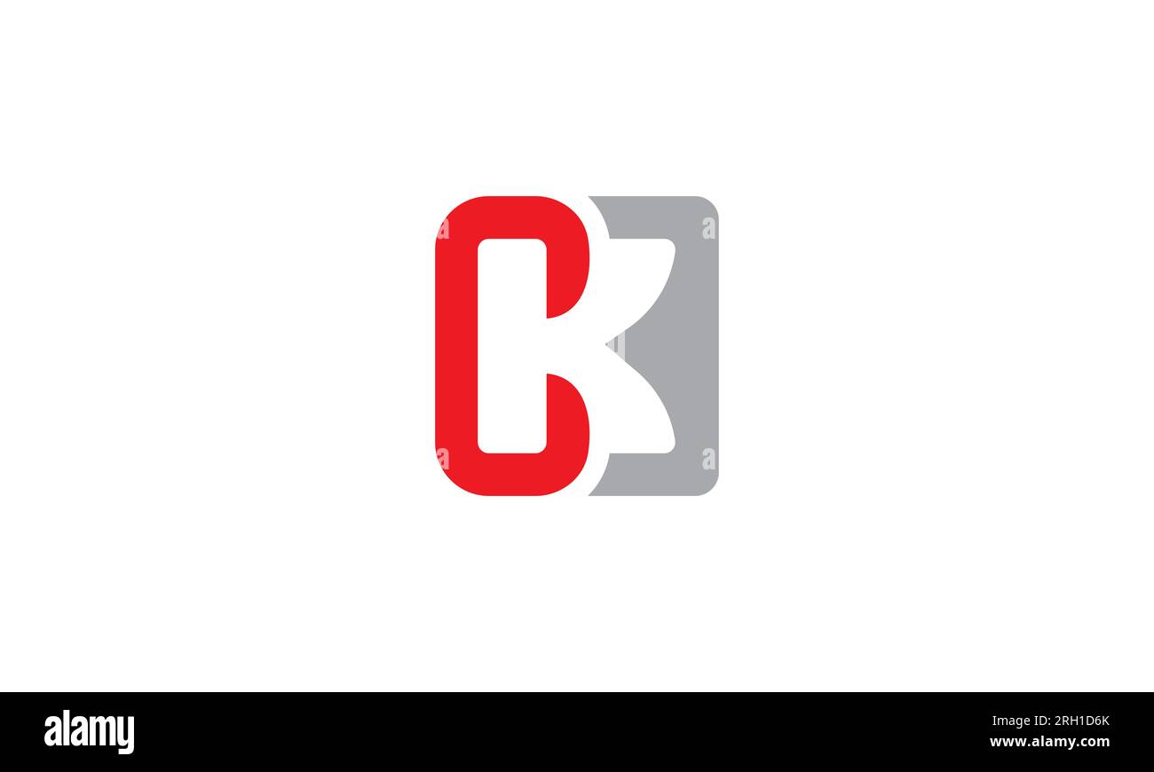 Logo CK o KC Letter. logo moderno creativo dello spazio negativo . La lettera C si combina con la lettera K nello spazio negativo Illustrazione Vettoriale
