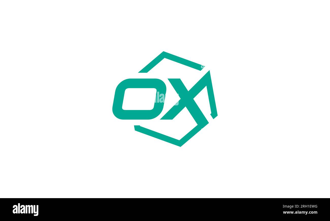 Design moderno con logo OX o XO. stile semplice e moderno. illustrazione vettoriale Illustrazione Vettoriale