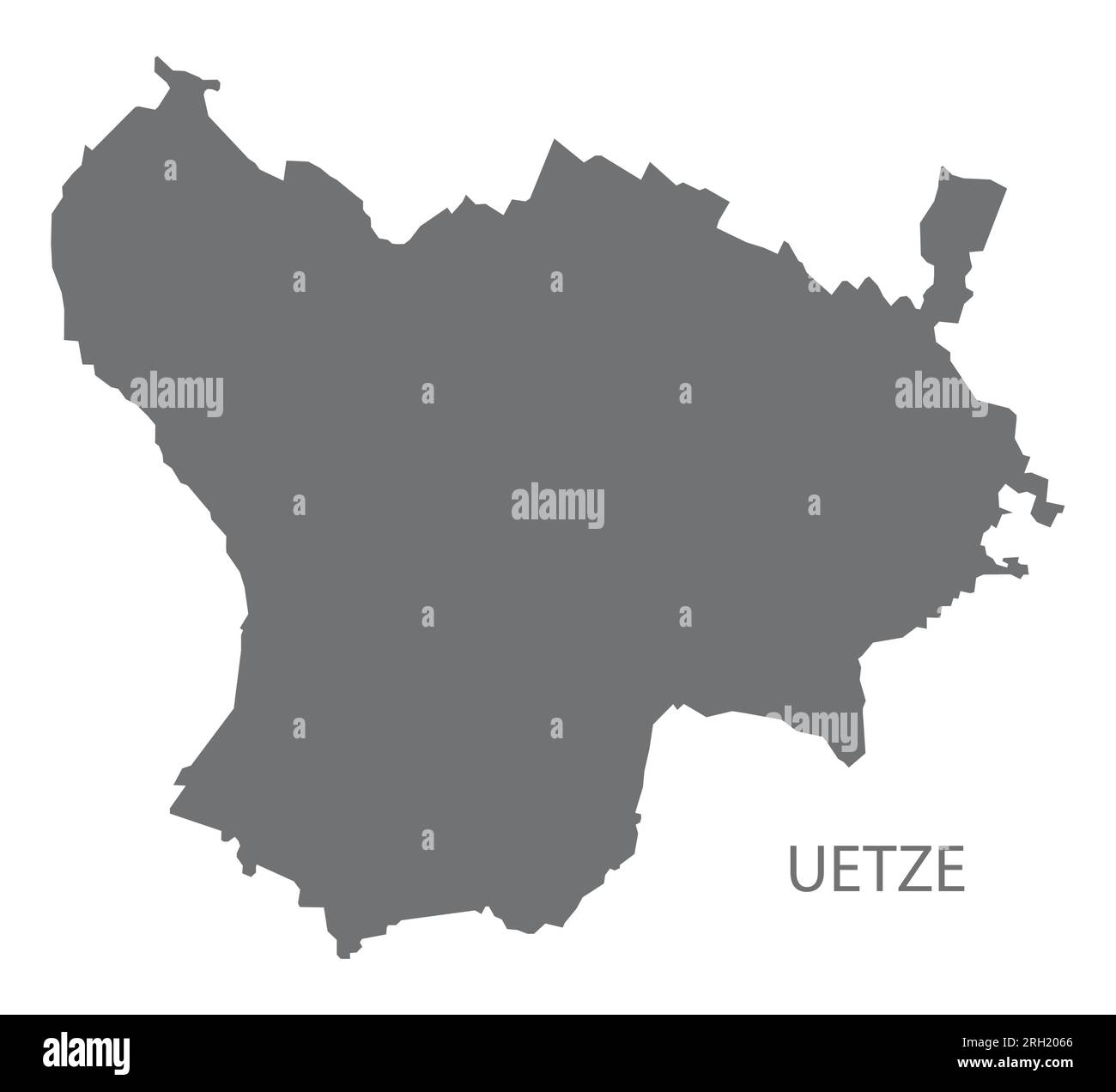 Uetze mappa della città tedesca illustrazione grigia sagoma della silhouette Illustrazione Vettoriale