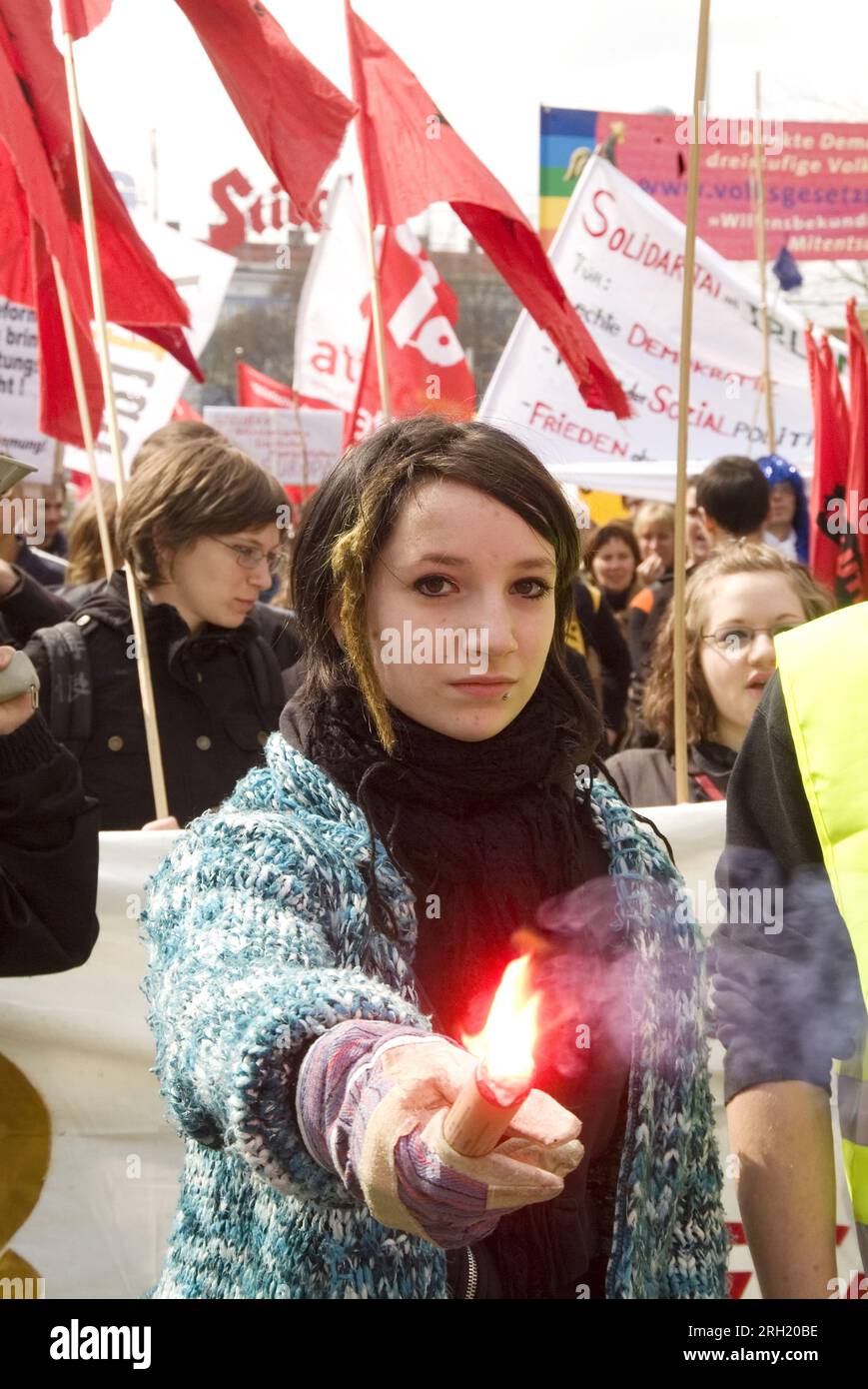 Vienna, Austria. 5 aprile 2008. Dimostrazione anti UE Foto Stock