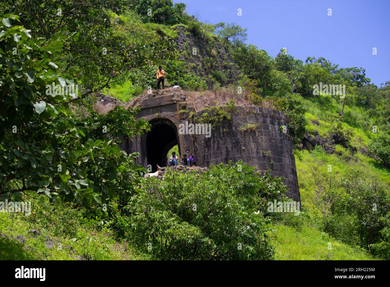 Tempio abbandonato, pietra, forte Foto Stock
