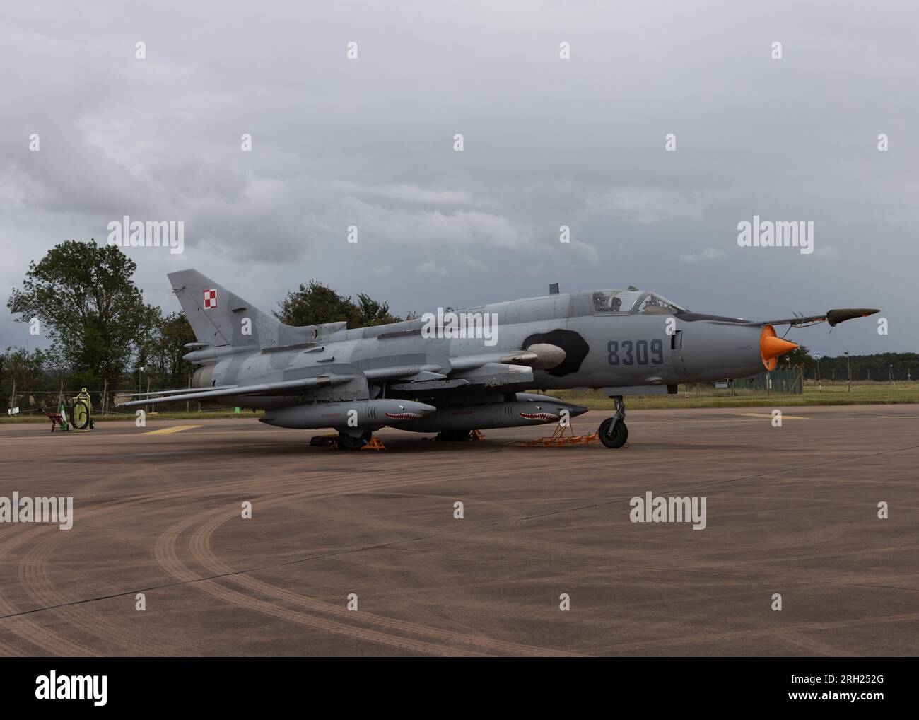 Una forza aerea polacca Sukhoi su-22 Fitter in mostra al RIAT 2023 Foto Stock