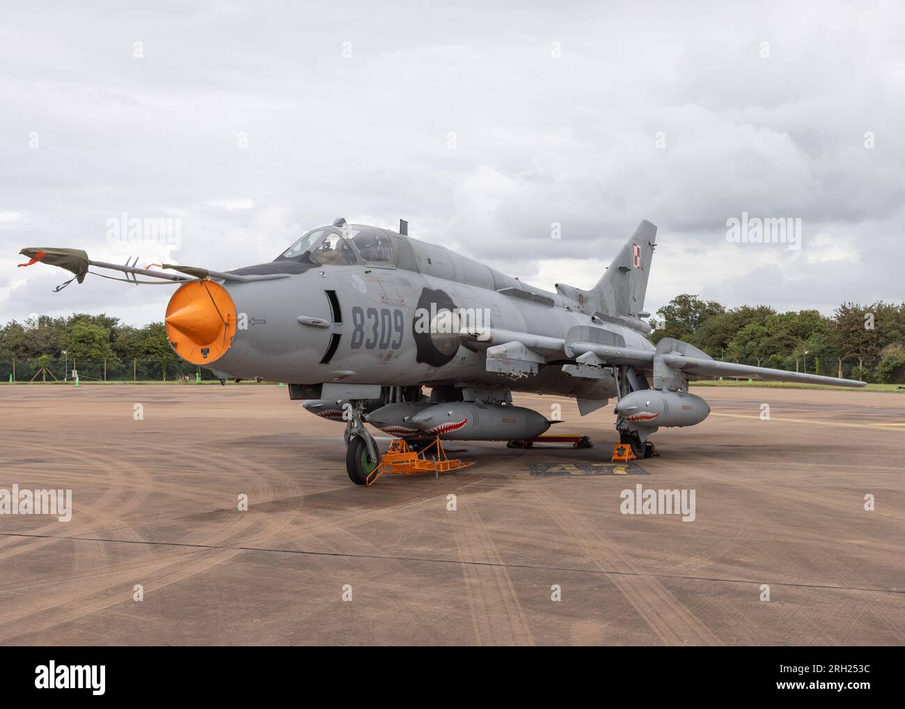 Una forza aerea polacca Sukhoi su-22 Fitter in mostra al RIAT 2023 Foto Stock