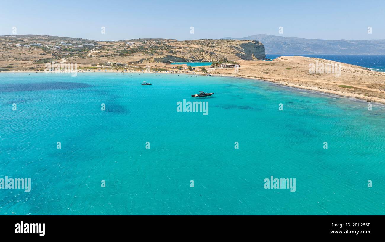 Acque turchesi della spiaggia di pori a Koufonisia Foto Stock