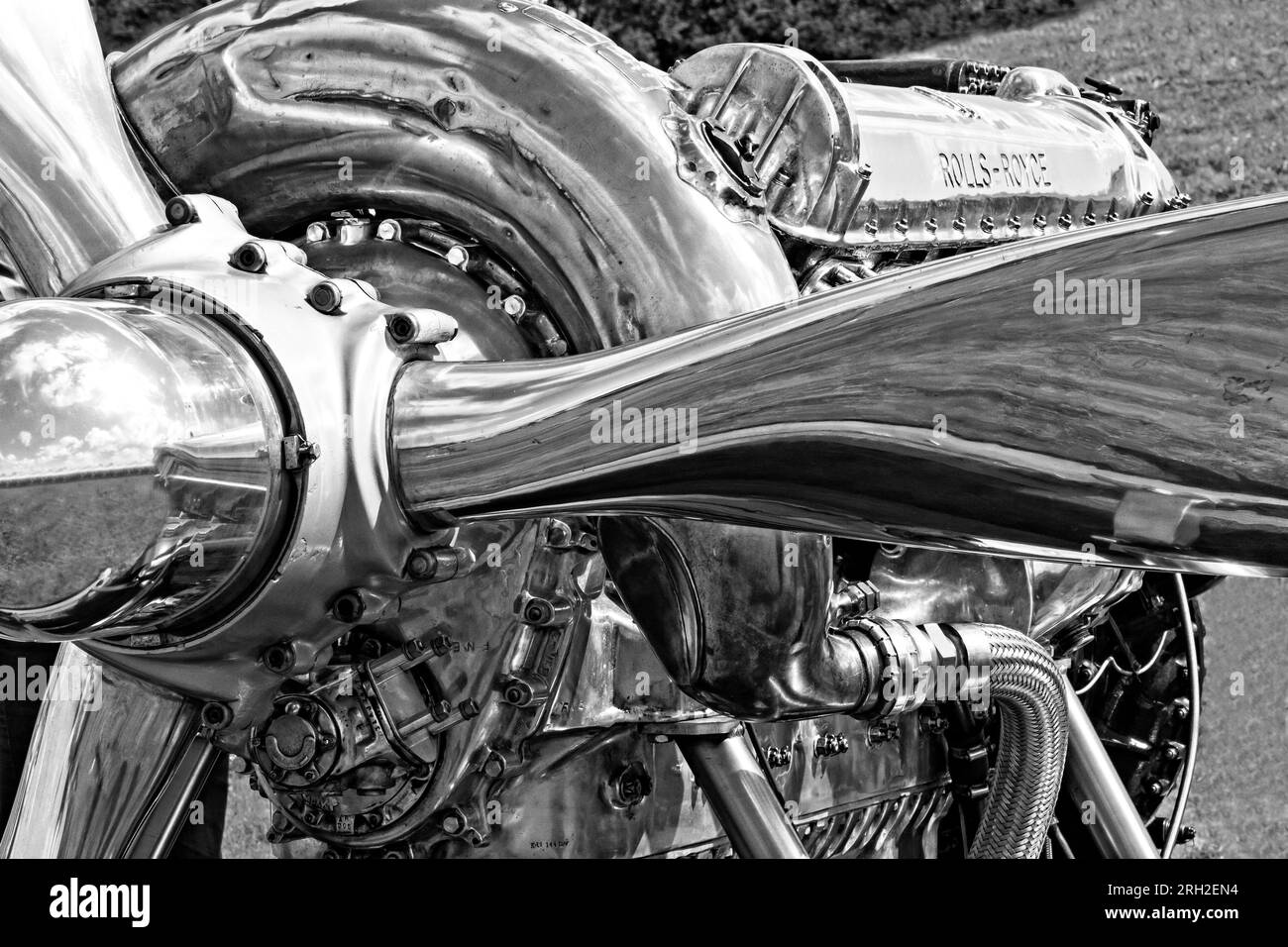 Rolls Royce Merlin Aero Engine utilizzato nei caccia Spitfire e Hurricane della seconda guerra mondiale. Foto Stock