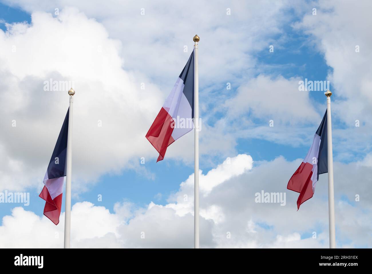 Glasgow BMX Centre, Glasgow, Scozia, Regno Unito. 13 agosto 2023. UCI Cycling World Championships BMX Racing Men's Elite Final - una nuova vittoria per la Francia, con Romain Mahieu che ha preso oro, Argento Arthur Pilard e bronzo Joris Daudet. Il britannico Cullen Ross ha concluso al 6° posto. Crediti: Kay Roxby/Alamy Live News Foto Stock