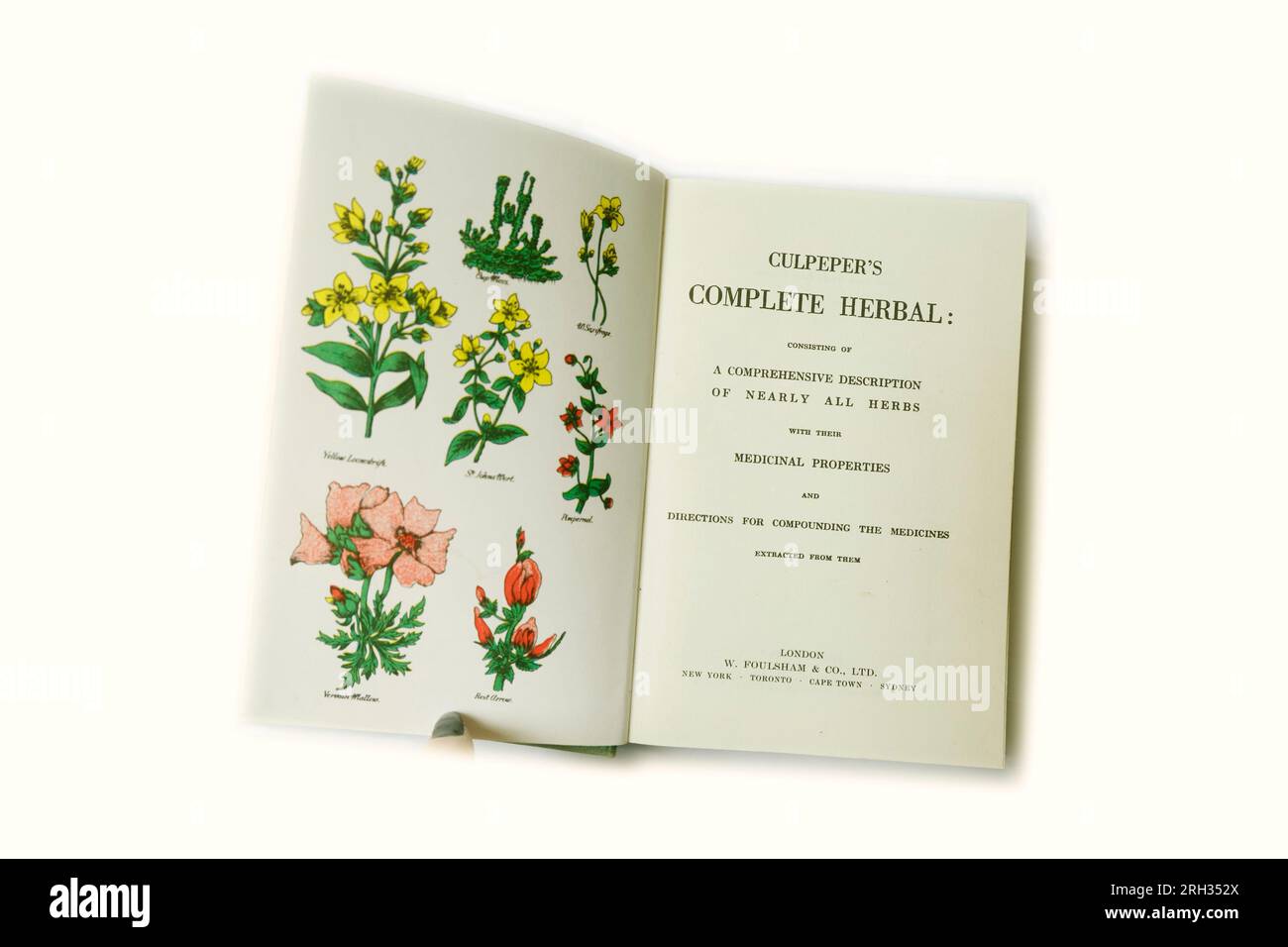 Culpepper's complete Herbal. Illustrato. Libro vintage con copertina rigida. Libro, configurazione di Studio Foto Stock