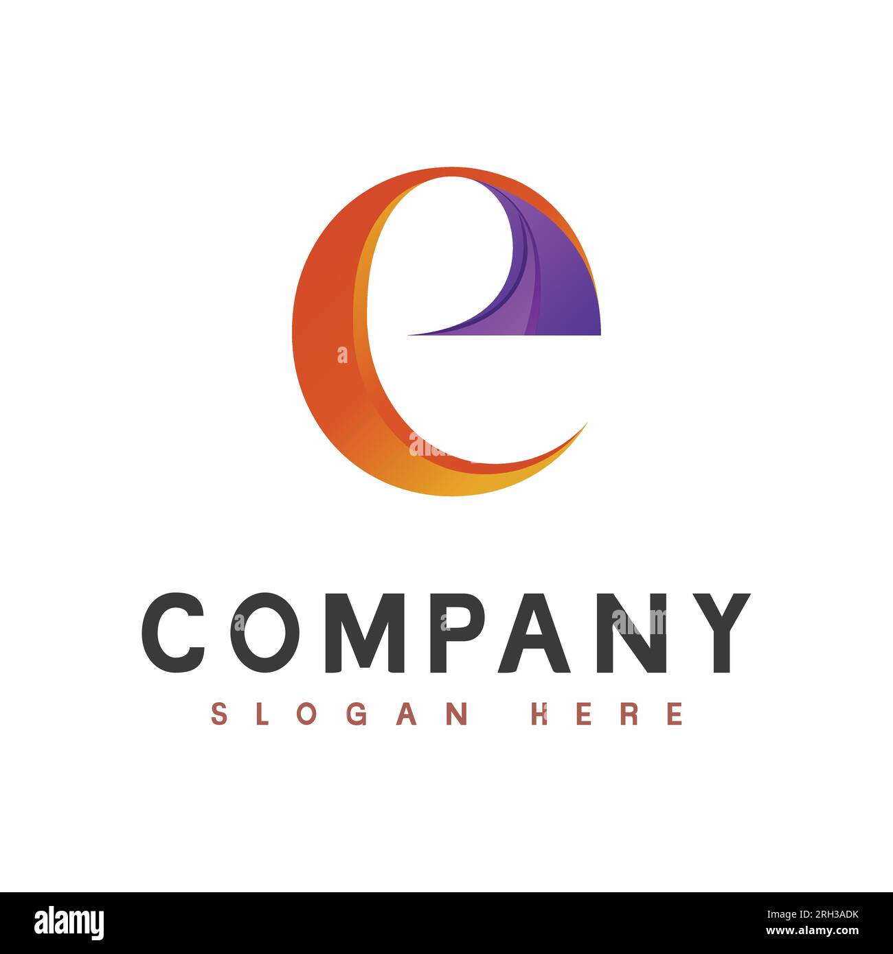 Modern 3D Abstract Initial Letter e Monogram Text Letter Logo Design e Tech Logo Design Letter e Shape e Abstract Circle logo elemento per la tecnologia Illustrazione Vettoriale