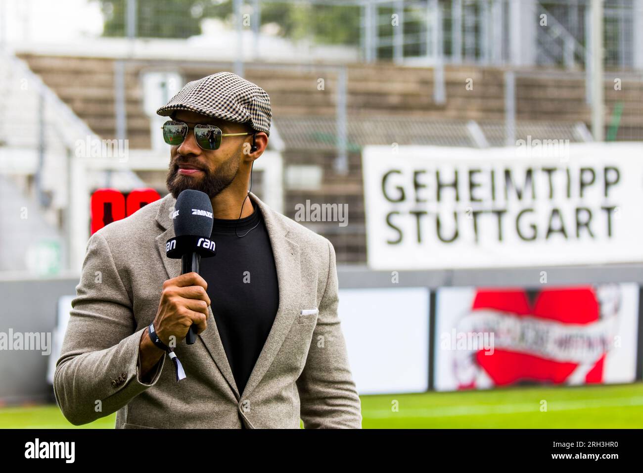 Stoccarda, Germania. 13 agosto 2023. ELF/ Game : Munich Ravens a Stoccarda Surge il 13 agosto. 2023,nello Stadio Gazi , Stoccarda , Germania Kasim Edebali crediti: Frank Baumert/Alamy Live News Foto Stock