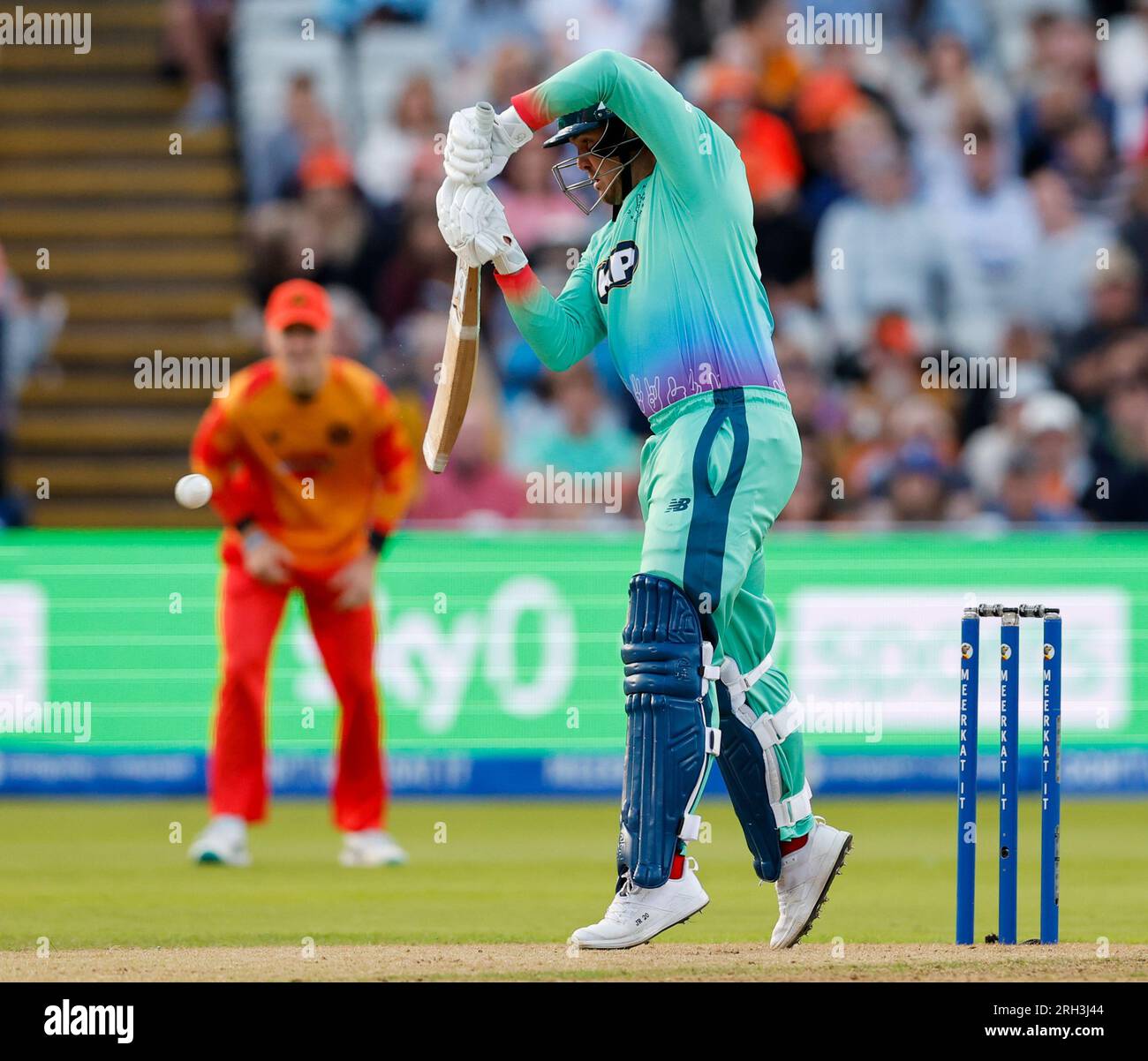 Edgbaston, Birmingham, Regno Unito. 13 agosto 2023. The Hundred Mens Cricket, Birmingham Phoenix contro Oval Invincibles; Jason Roy di Oval Invincibles Credit: Action Plus Sports/Alamy Live News Foto Stock