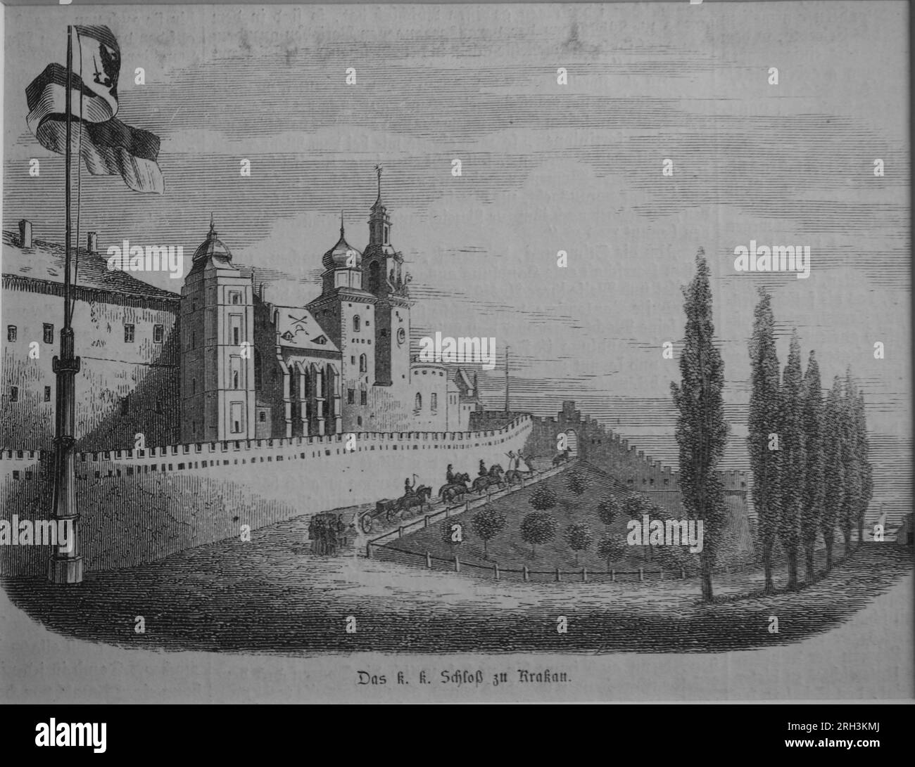Foto antica del castello di Cracovia, Polonia Foto Stock
