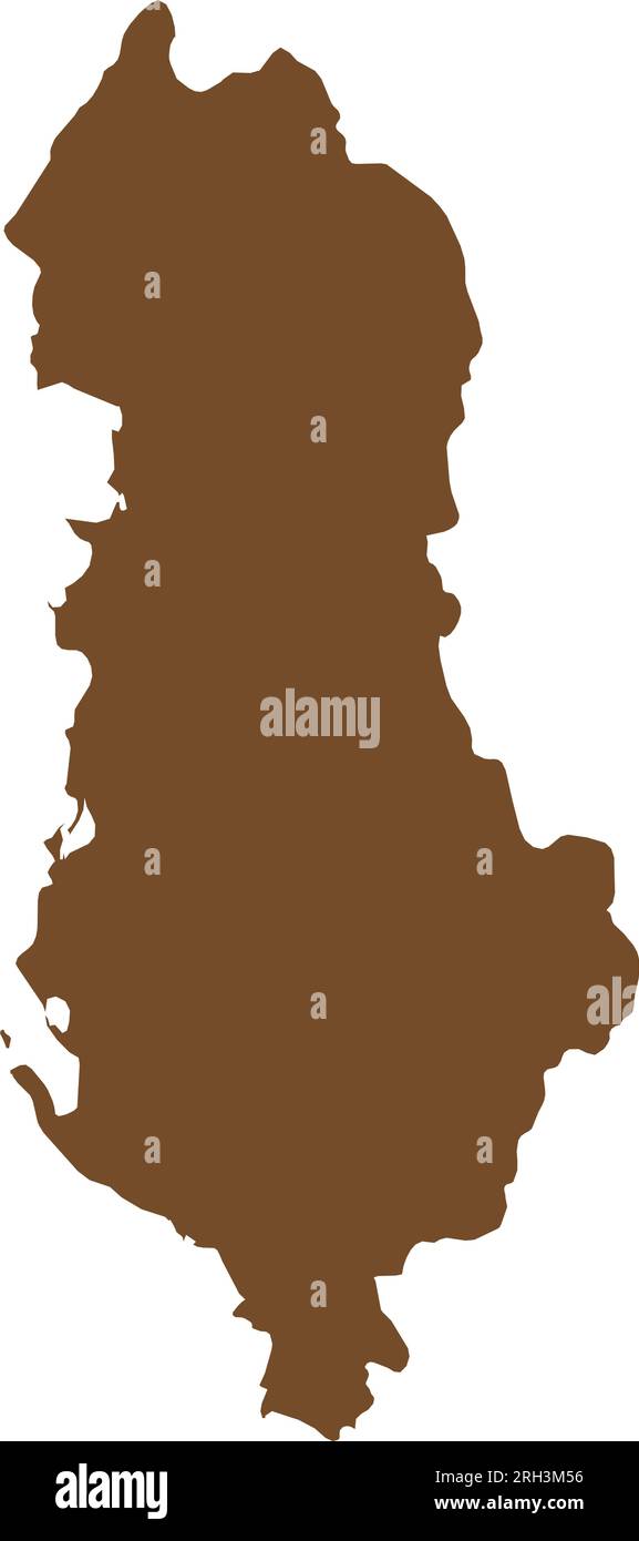 Mappa colore MARRONE CMYK dell'ALBANIA Illustrazione Vettoriale