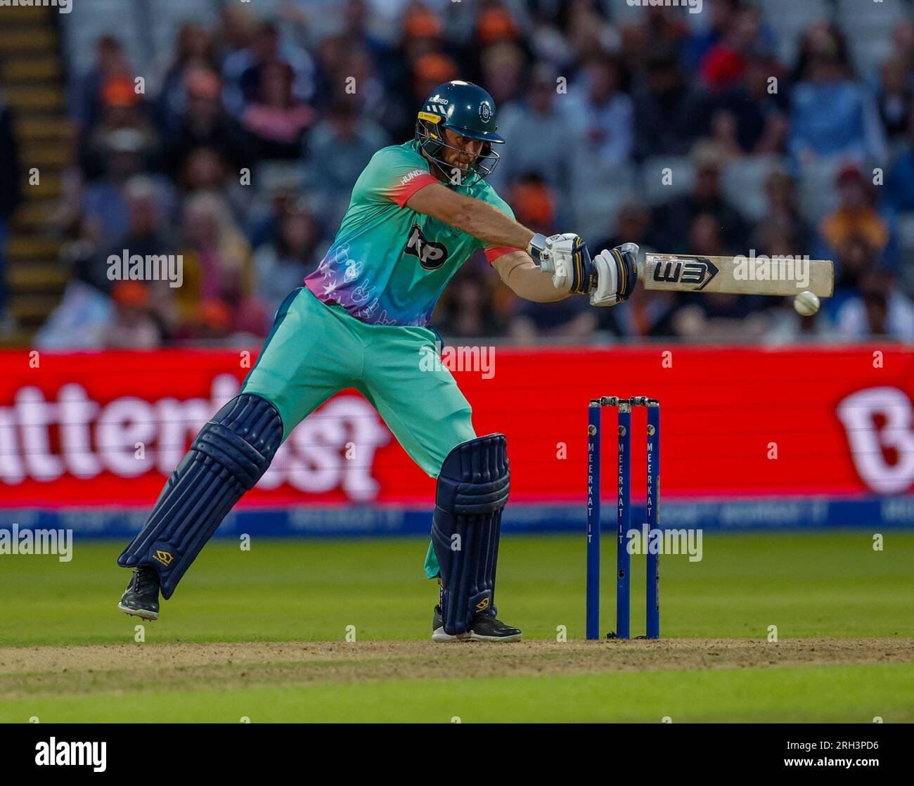 Edgbaston, Birmingham, Regno Unito. 13 agosto 2023. The Hundred Mens Cricket, Birmingham Phoenix contro Oval Invincibles; Ross Whiteley di Oval Invincibles Credit: Action Plus Sports/Alamy Live News Foto Stock