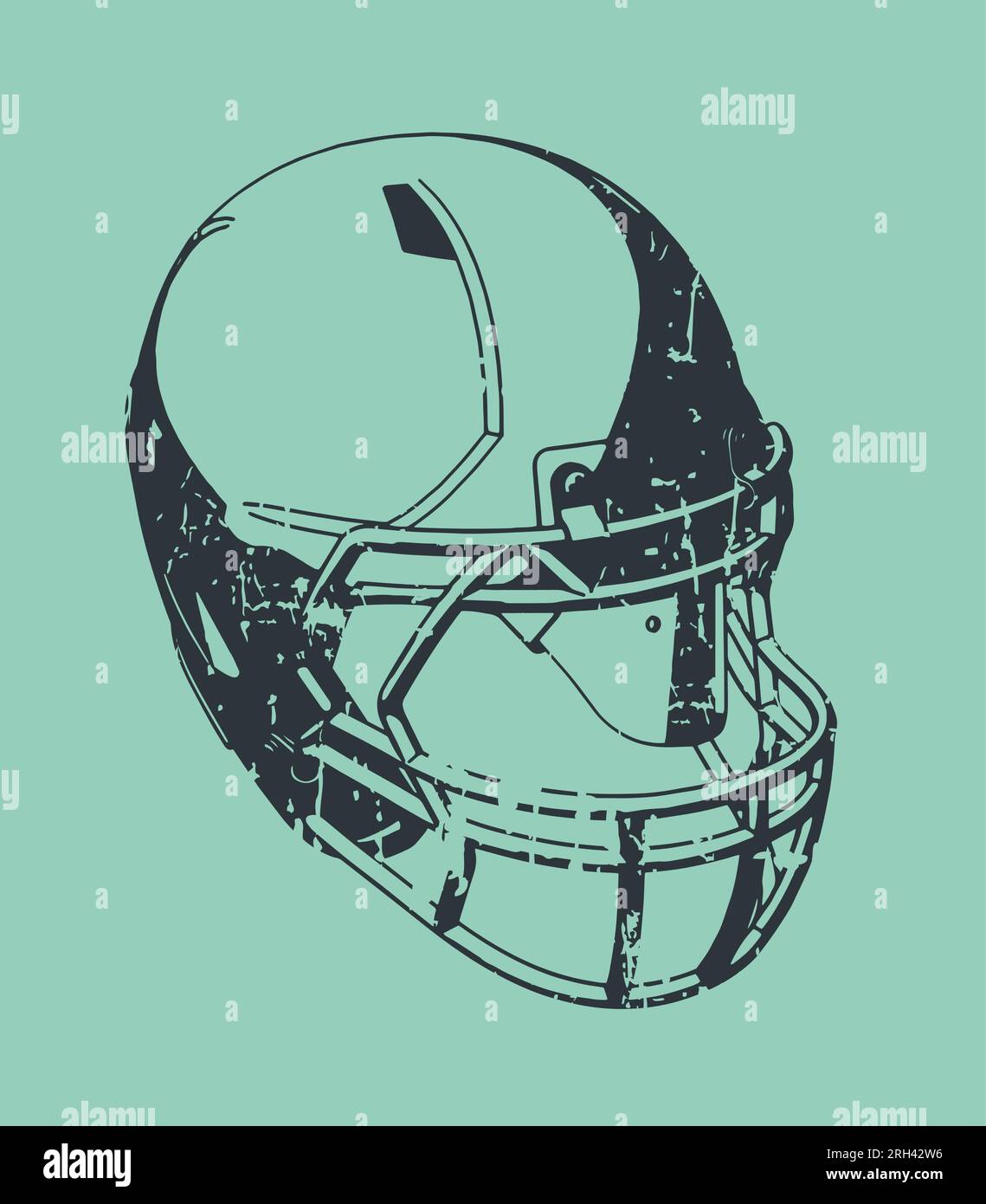Illustrazione vettoriale stilizzata di un casco da football americano in stile retro poster Illustrazione Vettoriale