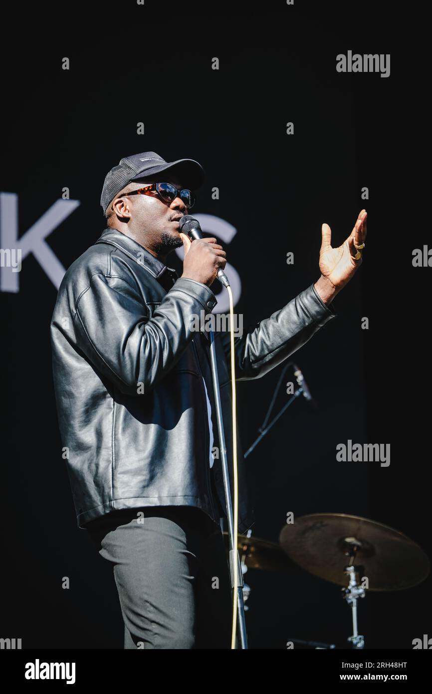 Gothenburg, Svezia. 10 agosto 2023. Il cantante, compositore e musicista inglese Jacob Banks esegue un concerto dal vivo durante il festival di musica svedese Way Out West 2023 a Gothenburg. (Foto: Gonzales Photo - Tilman Jentzsch). Foto Stock