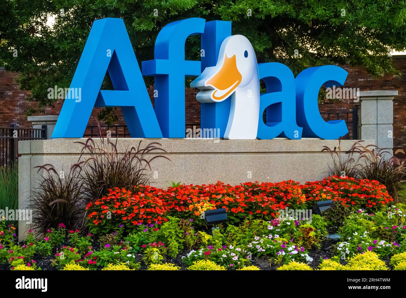 Ingresso alla sede centrale della Aflac a Columbus, Georgia. (USA) Foto Stock
