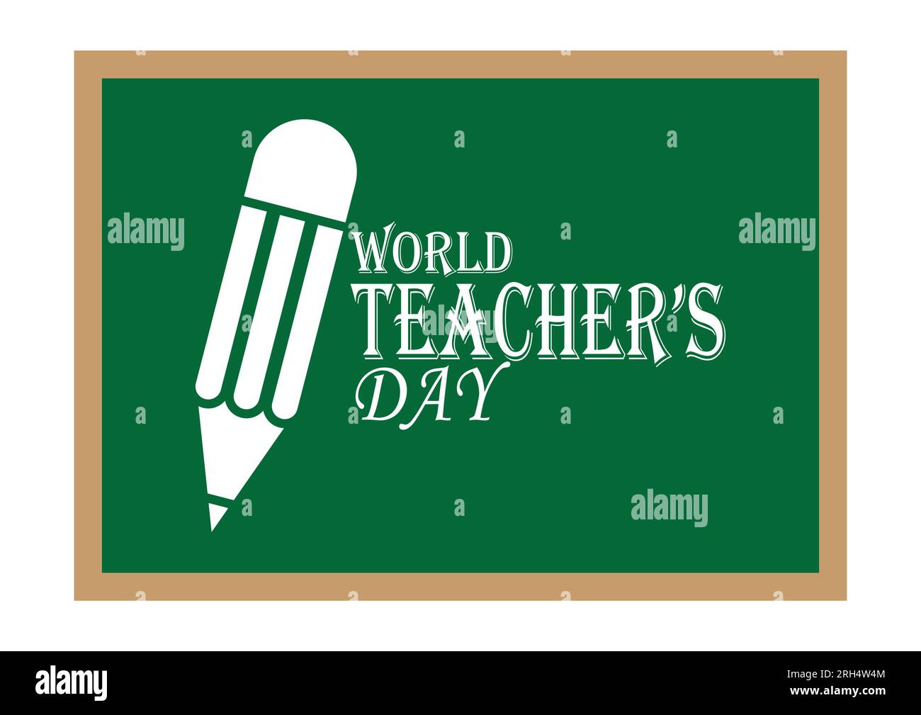 Concetto di giornata mondiale degli insegnanti. Illustrazione vettoriale adatta per biglietti d'auguri, poster e banner Illustrazione Vettoriale