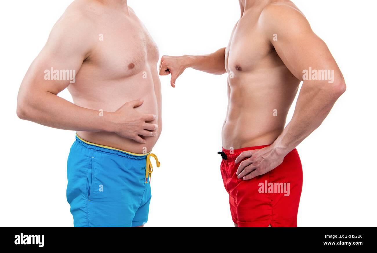 immagine di prima dell'obesità dopo il dimagrimento. prima dell'obesità dopo il dimagrimento confrontare Foto Stock