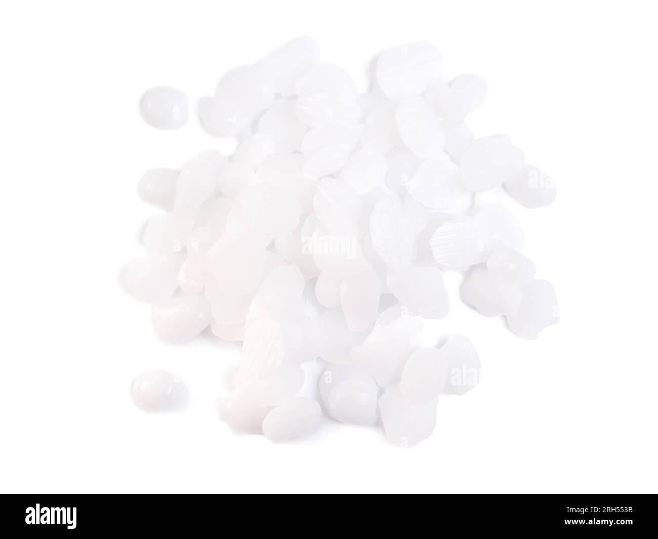 Idrossido di potassio o potassio caustico su sfondo bianco Foto stock -  Alamy