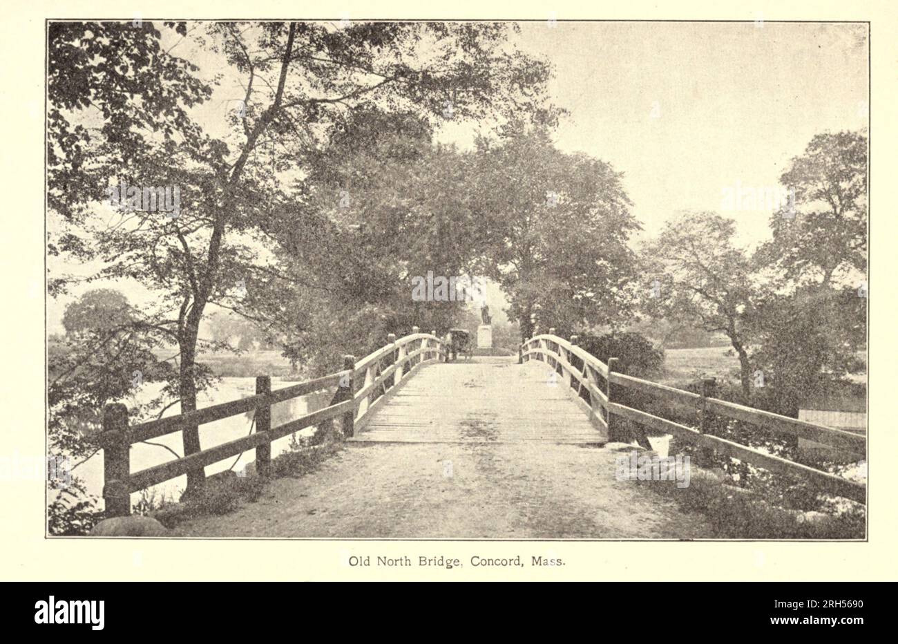 Old North Bridge, Concord, Mass. Dal libro ' Stage-coach and tavern Days' di Earle, Alice Morse, 1851-1911 The Macmillan Company 1901 Foto Stock