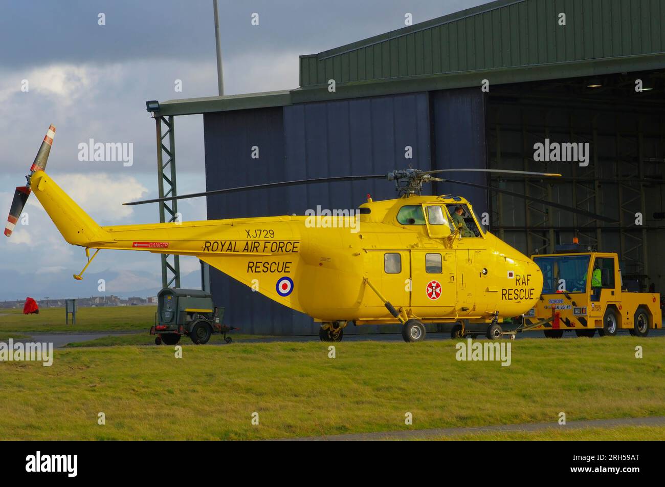 Westland Whirlwind, HAR 10, XJ729, scioglimento del n. 22 Sqn, RAF Valley, Anglesey, North Wales. Foto Stock